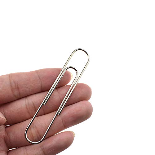 HAHIYO Paper Clips Sturdy Smooth Extra Large 3 inches Length 40 Pack Paperclips Heavy Duty Tight Grip Rust Proof Reusable Metal Bright Silver for Home Office School