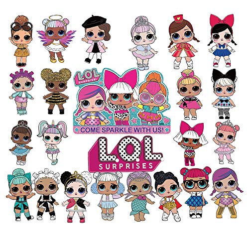 LOL 24pcs Cupcake Toppers Girls Topper Set, Decorations for 1st Birthday Theme Party