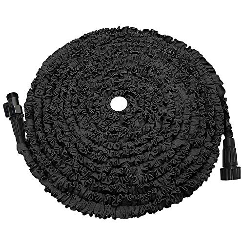 Book Cover POYINRO Expandable Garden Hose, 75ft Strongest Expanding Garden Hose on The Market with Triple Layer Latex Core & Latest Improved Extra Strength Fabric Protection for All Your Watering Needs Black