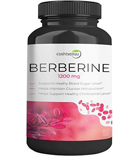 Berberine HCI 1200mg - Premium Diabetes Berberine Supplements - 60 Capsules Maximum Strength HCI - Supports Glucose Metabolism - Immune System - Cardiovascular - Non-GMO - Made in USA