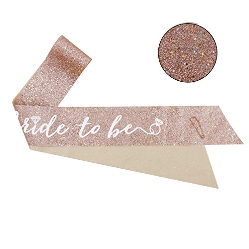 Mity rain Rose Gold Glitter Bachelorette Party Sash/Bride To Be Sash/Bridal Shower Sash Gift/Engagement Party Decoration/Bachelorette Party Supplies