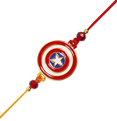 W Weblytech Captain Americca Shield Rakhi Fancy Rakhee Raksha Bandhan Rakhi for Brother