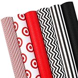 David accessories 6 Pcs 7.7" x 12.9" (20 cm x 33 cm) Lychee Grain Texture Pattern Chevron Striped Printed Faux Leather Fabric Sheets for DIY Bows Earrings Making Crafts (Geometry)