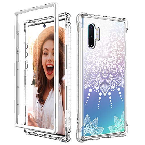 CASY MALL Case for Galaxy Note 10 Plus, Slim Shockproof Series Hard PC+TPU Bumper with Front PC Cover(Without Built-in Screen Protector) for Samsung Galaxy Note 10 Plus 2019 Release Crystal