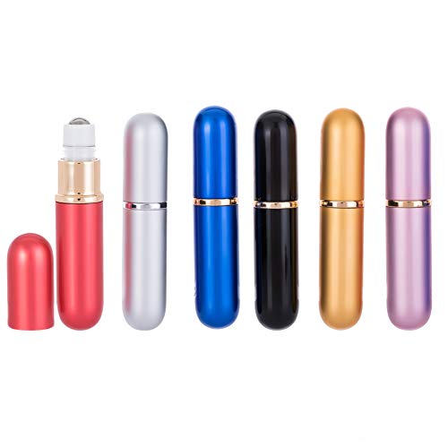Roller Bottle - 6ml Aluminum Leak-proof Bottle for Essential Oil,Essence,Perfumes (6 PCS)
