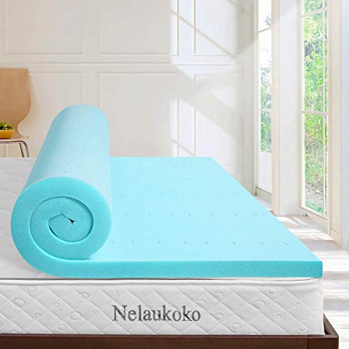 Book Cover Nelaukoko Memory Foam Mattress Topper Twin XL Size 2 Inch Single Bed Mattress Topper Gel Infusion Breathable Certipur Certified Soft Comfortable Dorm Twin Extra Long