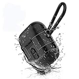 Airpods Case,Mangix Waterproof Airpod Armor Defender Keychain Case for Airpods 1 & 2 & Latest Model, LED Light Visible, Slim Hard PC and Silicon Compatible with Wireless Charging,Carabiner (Black)