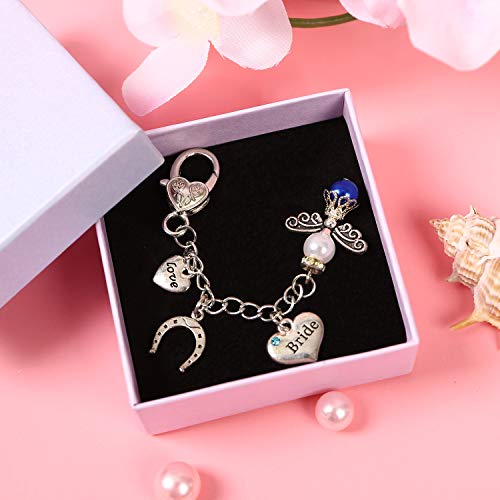 an Angel for Bride Bouquet Charm, Something Blue for Bride on Wedding Day Gift, Lucky Horseshoe, Gift Packaged (Bride Charm)