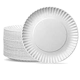 GUSTO [9 Inch - 200 Count] Uncoated White Paper Plates - Disposable Party Plates, Decorative Paper Plates for Crafts - Formerly Comfy Package