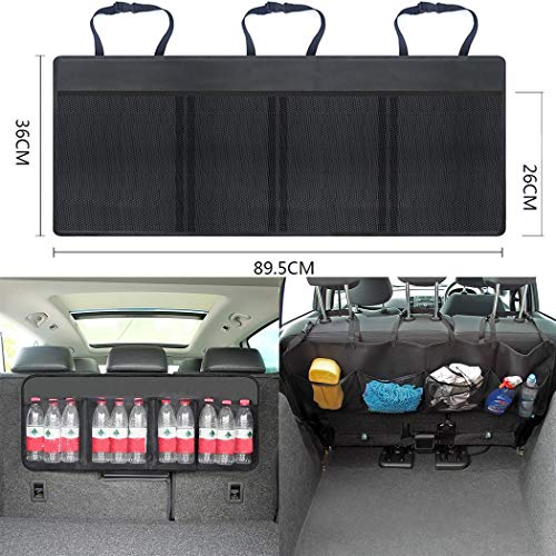 Book Cover Batteraw Car Boot Organiser Storage Tidy Hanging Back Seat Bag for Auto Car, Black