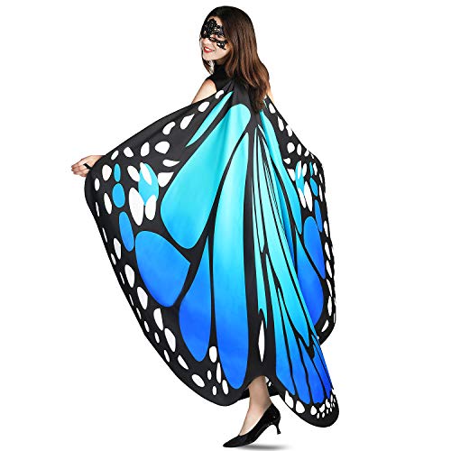 YXwin Halloween Costumes for Women Butterfly Wings Bluegreen for Adult Women