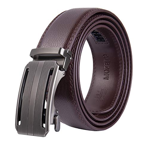 Comfort Click Belts for Men, 1 3/8" Ratchet Leather Dress Automatic Slide Belt in Gift Box - Adjustable Trim to Fit
