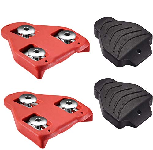 LANNIU Bike Cleats Set Compatible with Look Delta (9 Degree Float) Pedals, Road Bike Bicycle Cleats Set for Spin Bike, Indoor Cycling - Replacement Cleats Set
