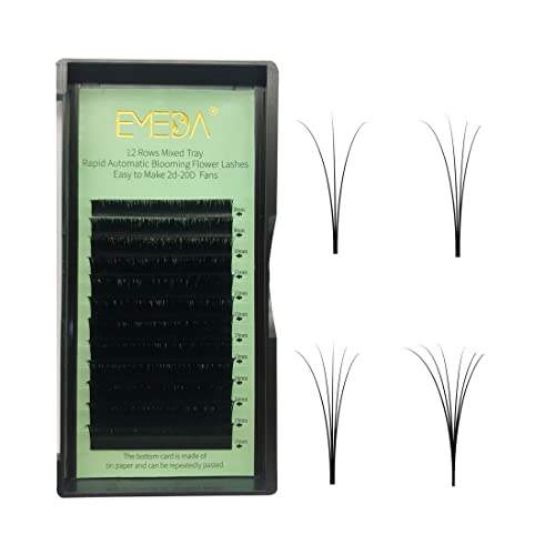 Easy Fan Volume lash Extensions C D Curl .05 .07 .10 Auto Self Fanning 4D 5D 6D~10D Rapid Automatic Blooming Flower Eyelash Extension Mix Tray 8-15mm 0.05 0.07 0.10 by EMEDA (0.05 C Mix 15-18mm)