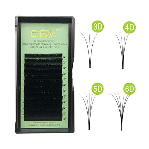 Easy Fan Volume lash Extensions C D Curl .05 .07 .10 Auto Self Fanning 4D 5D 6D~10D Rapid Automatic Blooming Flower Eyelash Extension Mix Tray 8-15mm 0.05 0.07 0.10 by EMEDA (0.05 D 14mm Single)