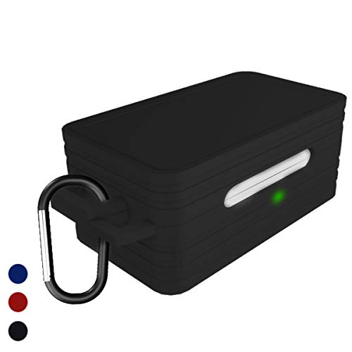 Galaxy Buds Case, Woocon Silicone Luxury Full Body Protective Shockproof Wireless Charging Galaxy Buds Cover Skin with Keychain Compatible for Sumsung Galaxy Buds 2019 (Black)