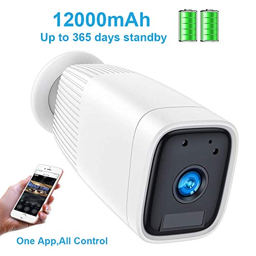 Outdoor Camera Wireless,FUVISION Outdoor Security Camera,1080P Outdoor Camera with Motion Detect,Night Vision,IP66 Waterrproof,12000mAh Battery,2-Way Audio IP Security Cameras Wireless Outdoor(White)