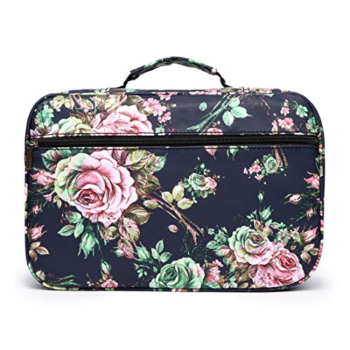 YOUNGCOL 300 Slots Pencil Case 200 Gel Pen Case High Capacity Pens Holder Colored Pencils Organizer Storage for Watercolor Pens Markers (Black Flower)