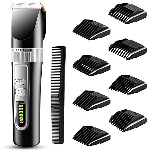 Hair Clippers for men, Cordless Hair Trimmer, Professional Haircutting Kit, Waterproof USB Rechargeable Haircut Grooming Kit with 4 Combs for Home Styling