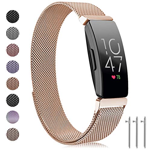 Ouwegaga Compatible for Fitbit Inspire HR Bands Women Men and Fitbit Ace 2 Band for Kids Small Royal Gold