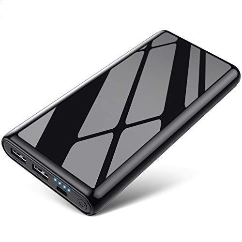 Portable Charger, Power Bank 25800mAh Ultra High Capacity Mirror Surface Power Charger Lighter Dual USB Ports High Speed External Battery Backup Pack for Smart Phone, Android Phone, Tablet etc