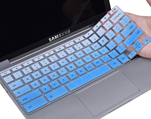 Keyboard Cover for 2020-2017 Samsung Chromebook 4 3 XE310XBA XE500C13 XE501C13 11.6/ Chromebook 2 XE500C12/ 15.6" Chromebook 4 XE350XBA / Chromebook Plus V2 XE520QAB XE521QAB 12.2", Gradual Blue
