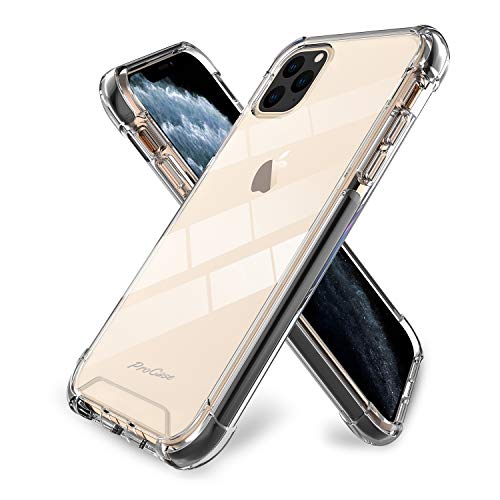 ProCase iPhone 11 Pro Max Case Clear, Slim Hybrid Crystal Clear Cover Protective Case for iPhone 11 Pro Max 6.5 Inch 2019 Release -Clear
