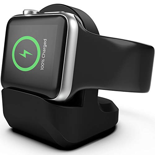 Charger Stand for Apple Watch - Nightstand Mode Compatible 38mm 42mm 40mm 44mm iWatch Series 1 2 3 4 Apple Watch Charging Stand Holder- Black