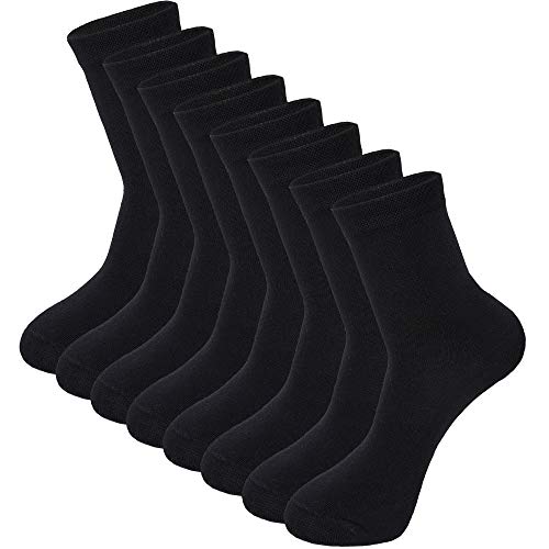 TTIZZY Men's White Crew Socks,Cotton Comfort Thin Soft Casual Sport Wicking Work White Socks (pack of 8-12)
