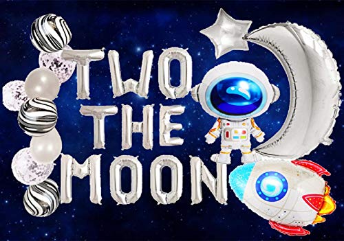 JeVenis Set of 20 Two the Moon Balloons 2 the Moon Space Birthday Decoration Space Balloons Galaxy Balloons Astronaut Balloons for Outer Space Theme Decor To the Moon Decoration