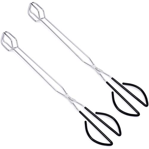 2 Pack Scissor Cooking Tongs 16 Inch Stainless Steel Scissor Style Tongs for Kitchen Food Cooking Barbecue BBQ Grilling and Serving