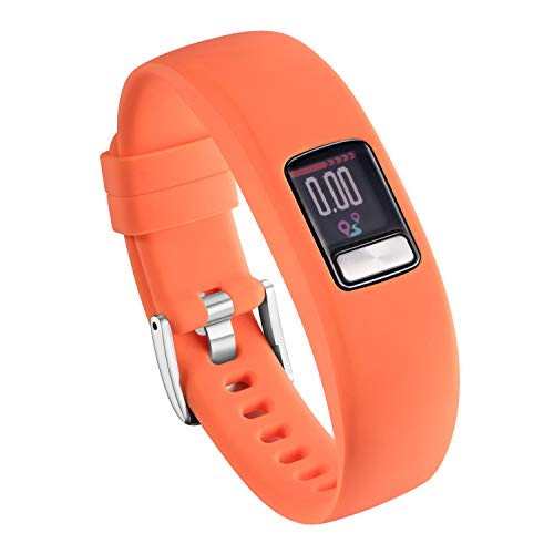 Watbro Bands for Garmin Vivofit 4, Smooth Silicone Replacement Wristbands for Garmin Vivofit 4 Activity Tracker, with Secure Metal Watch Clasp Buckle Straps Women Men Large Small
