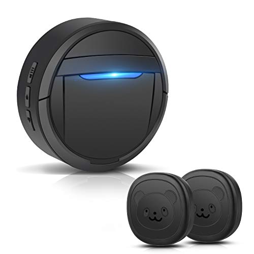 Dinkung Dog Doorbells with Wireless for Doggie to Ring to Go Outside, Waterproof Dog Doorbell for Potty Training, Black