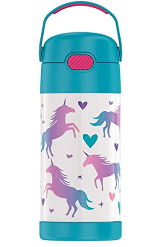 Thermos Unicorn & Hearts 12 oz Funtainer Bottle ~ White