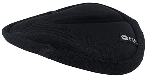 Pedal To The Medal Gel Bike Seat Cover - Extra Soft and Wide Gel Bicycle Seat, Stationary Bike Seat Cushion, Spin Bike, Road Bike, or Mountain Bike Saddle - Water and Dust Resistant Cover (Large)