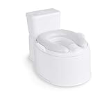 Regalo 2-in-1 Toddler Potty Training Toilet with Flushing Sound, Removable Potty Training Seat, Soft Cushion & Splash Guard, Toddler Potty Chair with Storage, Toilet Seat Transition, White