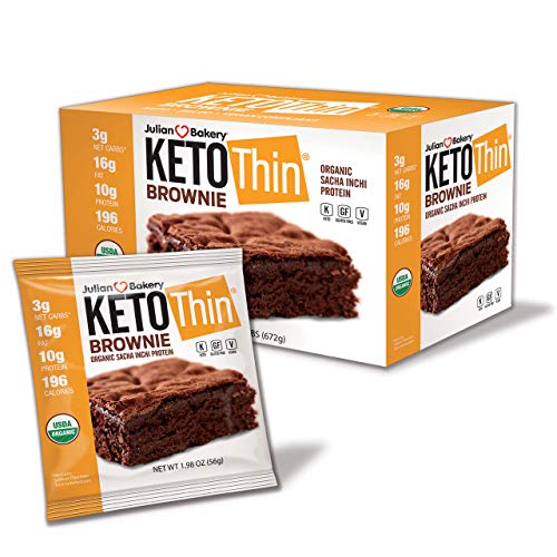 Book Cover Julian Bakery Keto Thin Brownie | USDA Organic | Vegan | Gluten-Free | 3 Net Carbs | 12 Brownies |