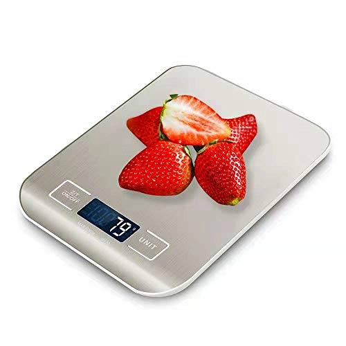 Digital Kitchen Scale, Ckrieane Multifunction Food Scale,Weight Scale Stainless Steel 1g Accuracy Stainless Steel Backlight High Precision Grams and Oz for Cooking