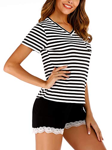 TIKTIK Womens Shorts Pajama Set Short Sleeve Sleepwear Pjs Sets S-4XL
