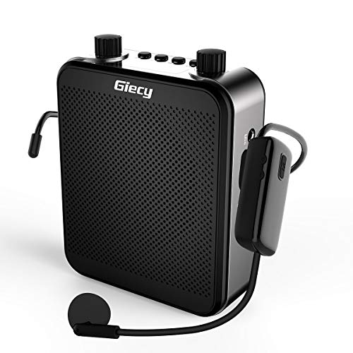Giecy Voice Amplifier Wireless Personal with UHF Microphone Headset 30W 2800mAh Portable Amplifiers Rechargeable for Teachers Singing CoachesTraining Tour Guide