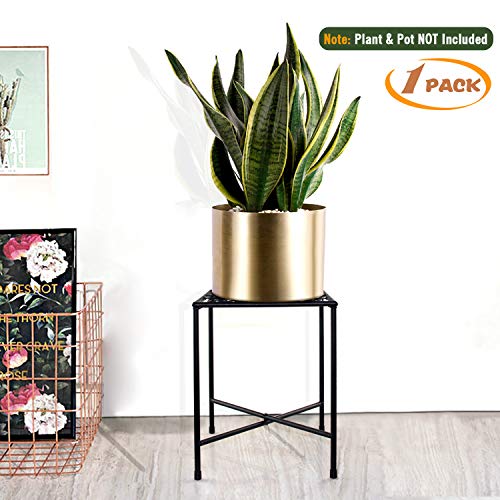 Metal Plant Stand, KABB Iron Art Flower Pot Holder, Modern Metal Display Potted Rack,Rustproof Flower Pot Stand | Decorative Plant Holder for Home, Garden, Patio, Plant Lovers, Housewarming (1 Pack)