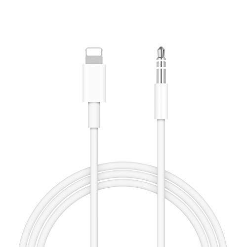 Aux Cord for iPhone 8, WamGra 3.5mm Aux Cable Compatible with iPhone X/XR/XS Max/7/8 Plus/6 to Car Jack, Home Stereo, Speaker or Headphone Adapter, Support iOS 11.4 or Later, White (Upgraded Version)