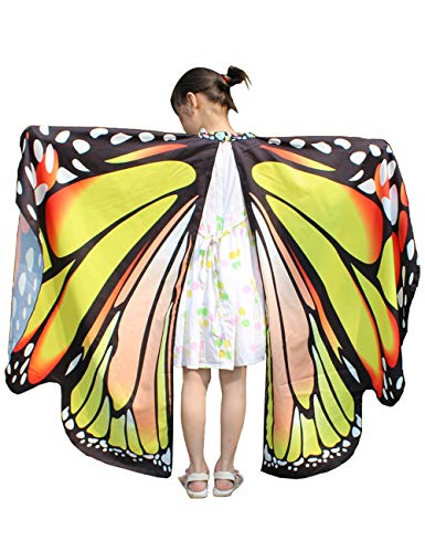 Alaroo Womens Halloween Costume Fairy Butterfly Wings Cape with Mask Accessory