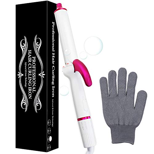 Efflemour Infrared Ionic Curling Iron 1.25 Inch with 6 Heat Settings, Variable Frequency Thermostatic Tech, Dual-Voltage Anti-Scald Hair Curler (110-240V, 280F-450F)