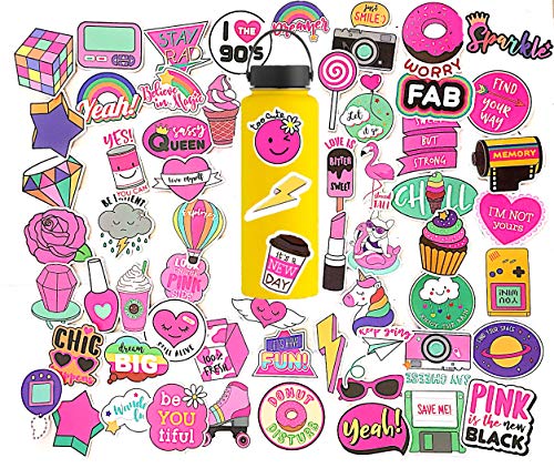 Sikravul Girl Cute Lovely Stickers for Water Bottles Laptop Skateboard Motorcycle Phone Bicycle Luggage Guitar Bike Sticker Decal 60pcs Pack