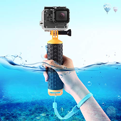 FitStill Waterproof Monopod Floating Hand Grip for Gopro Hero 7/Hero 6/Hero 5/Hero(2018)/4./3 Hero 5/4 Session SJCAM Yi and Other Action Cameras.Snorkeling Underwater Diving Selfie Stick Pole