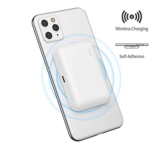 iWALK Qi Wireless Portable Charger Power Bank 3000mah by Sticking to iPhone,Compatible with iPhone Xs, XR, X,11, 8,Plus,Samsung Galaxy S10, S10+, S9, S9+, S8, S8+, Note 9, Nexus, HTC and More, White