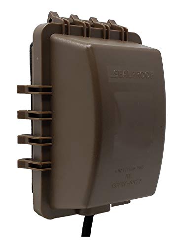 Sealproof 1-Gang Weatherproof In Use Outlet Cover | One Gang Outdoor Plug and Receptacle Protector, Lockable, UL Extra Duty Compliant, 18 Configurations, Bronze