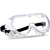 Super More Anti-Fog Protective Safety Goggles Clear Lens Wide-Vision Adjustable Chemical Splash Eye Protection Soft Lightweight Eyewear