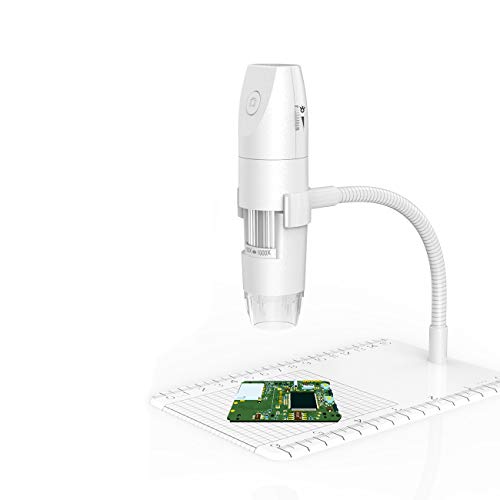 Wireless Digital Microscope Handheld USB Microscope Camera with 8 adjustable LED Lights HD 1080P Wi-Fi Endscope 50x to 1000x Magnification Compatible with Android, IOS Phone, Table,PC Built-in Battery